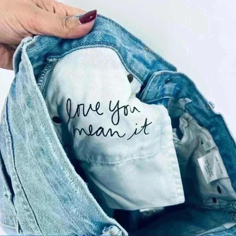 Grlfrnd Helena Straight Jeans Women's‎ 25 Blue High Rise Button Fly Distressed - Picture 10 of 14